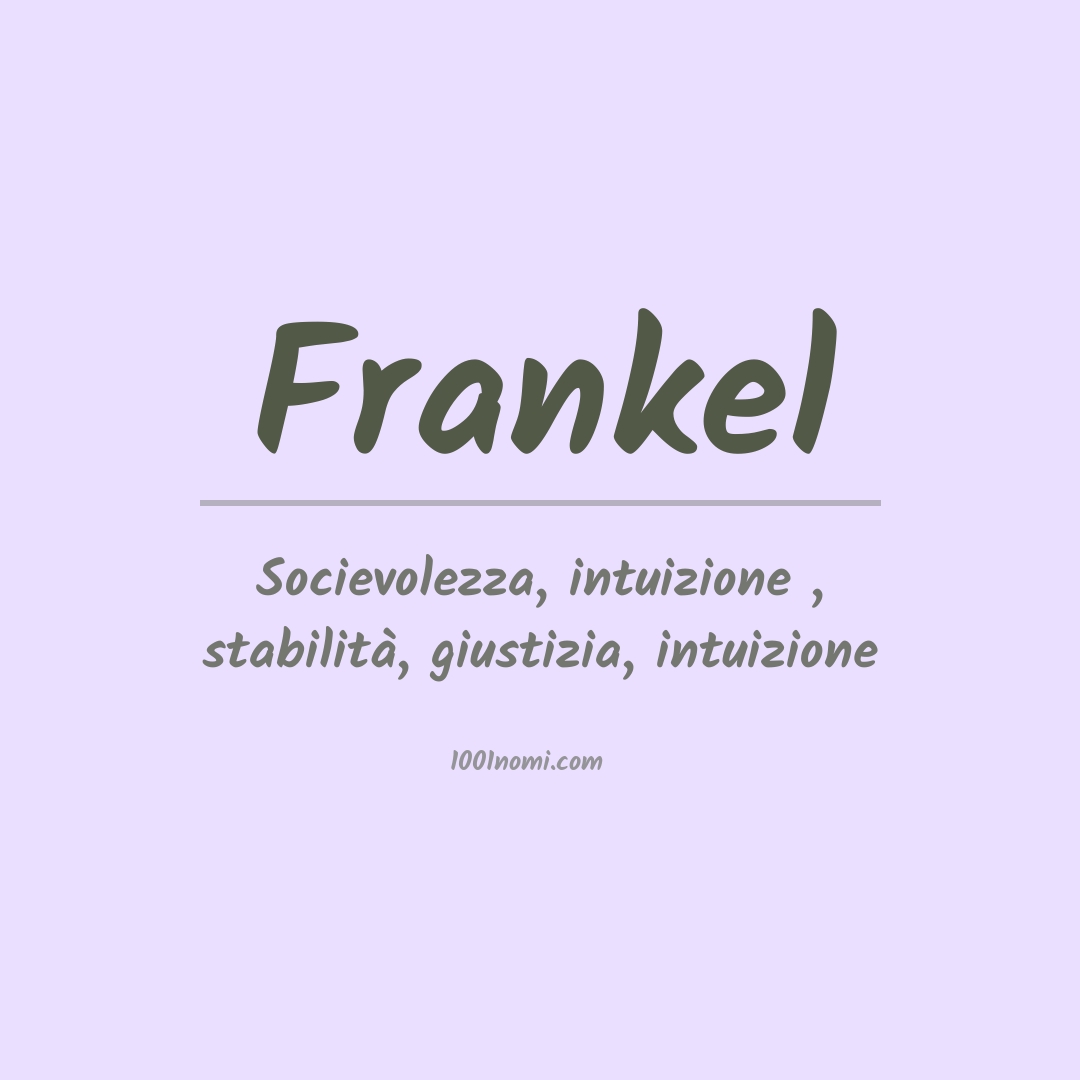 Significato del nome Frankel