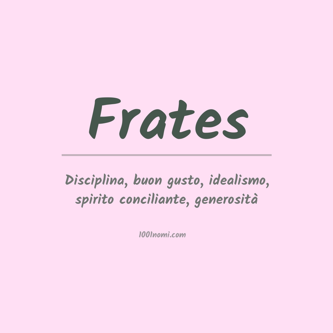 Significato del nome Frates Significato del nome Frates