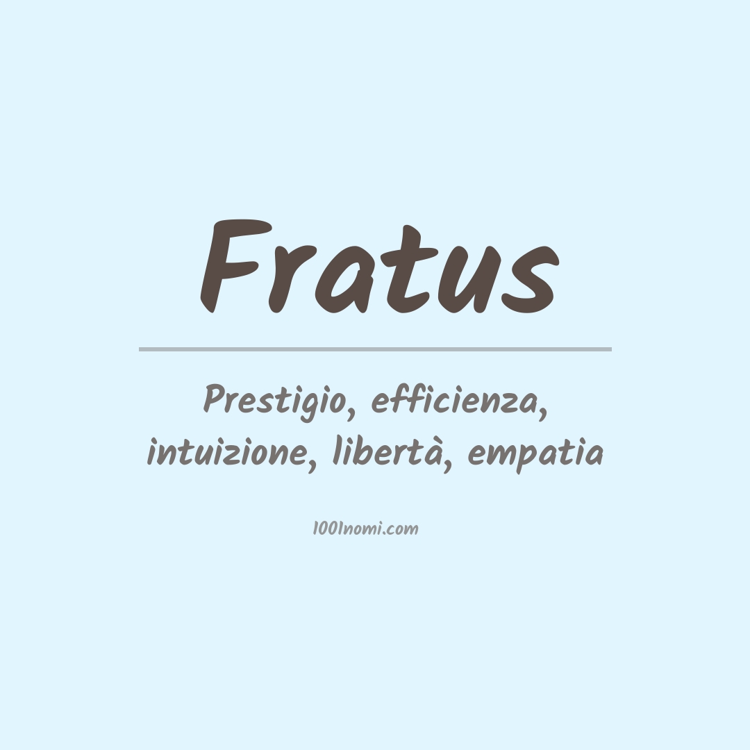 Significato del nome Fratus Significato del nome Fratus
