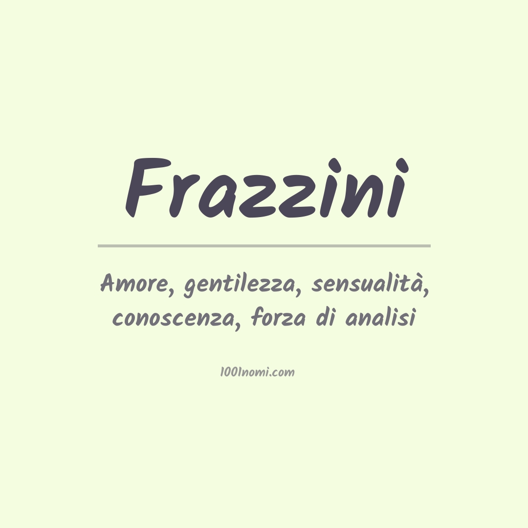 Significato del nome Frazzini Significato del nome Frazzini