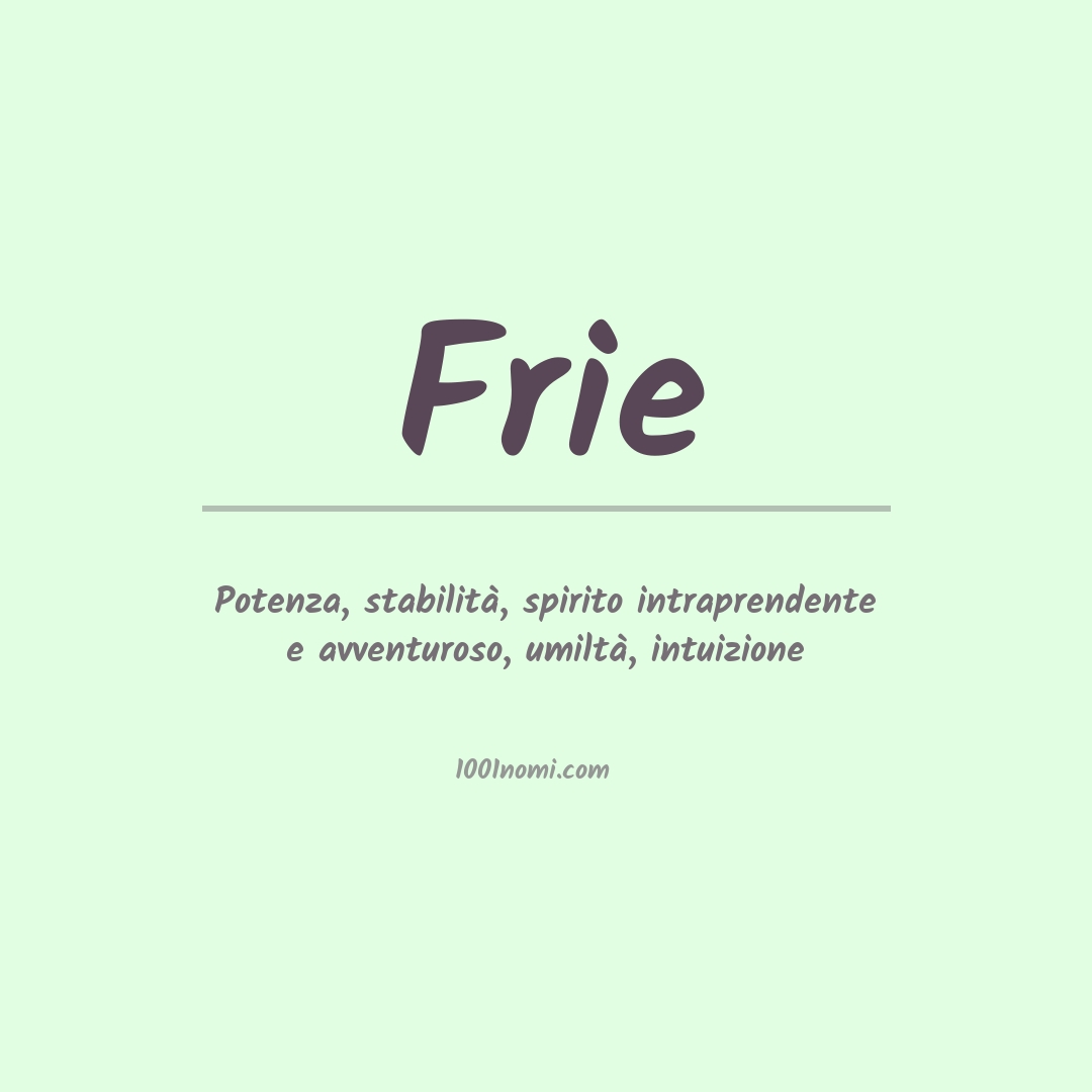 Significato del nome Frie