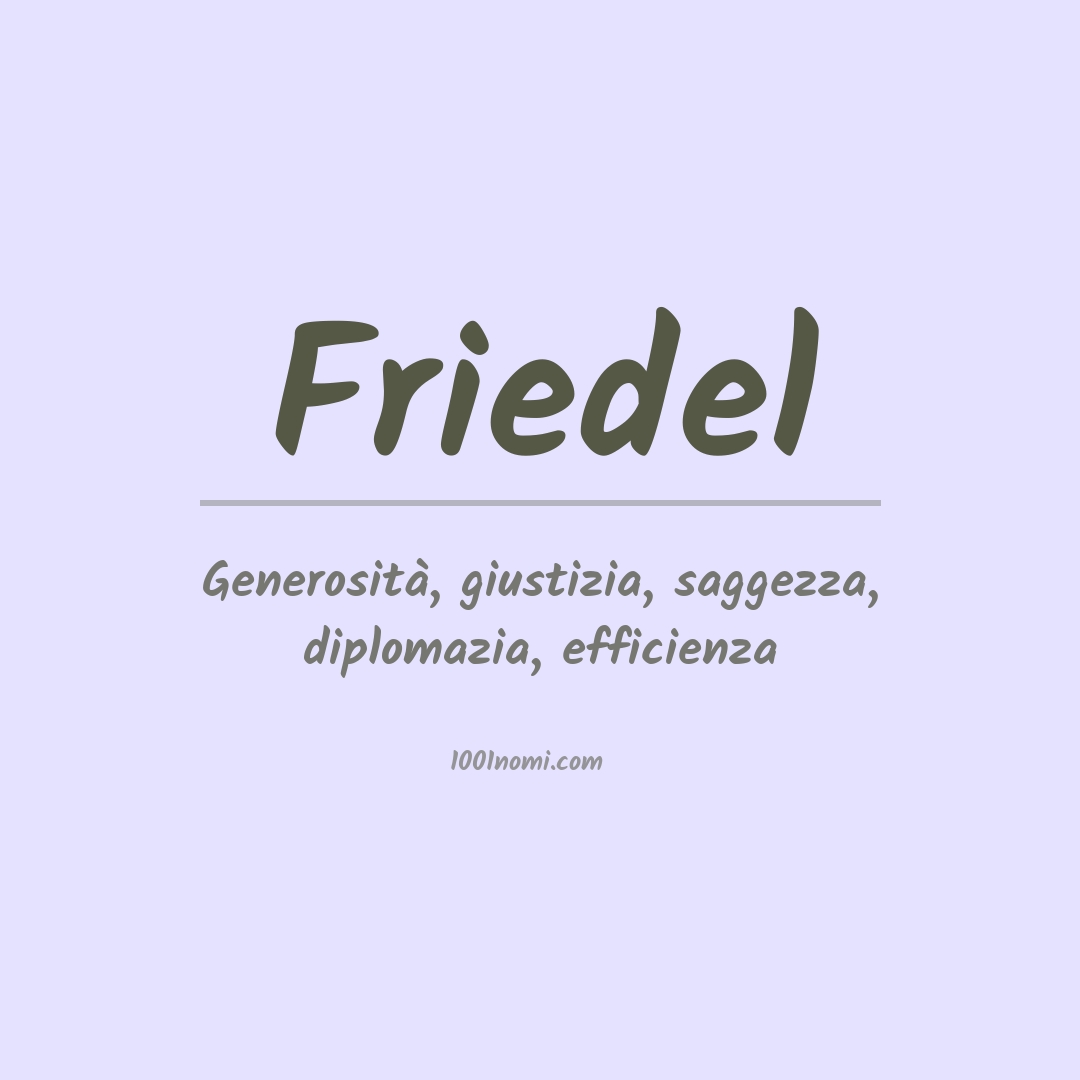 Significato del nome Friedel