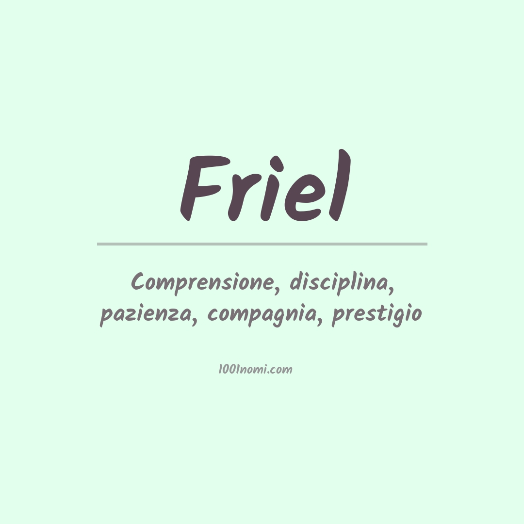 Significato del nome Friel