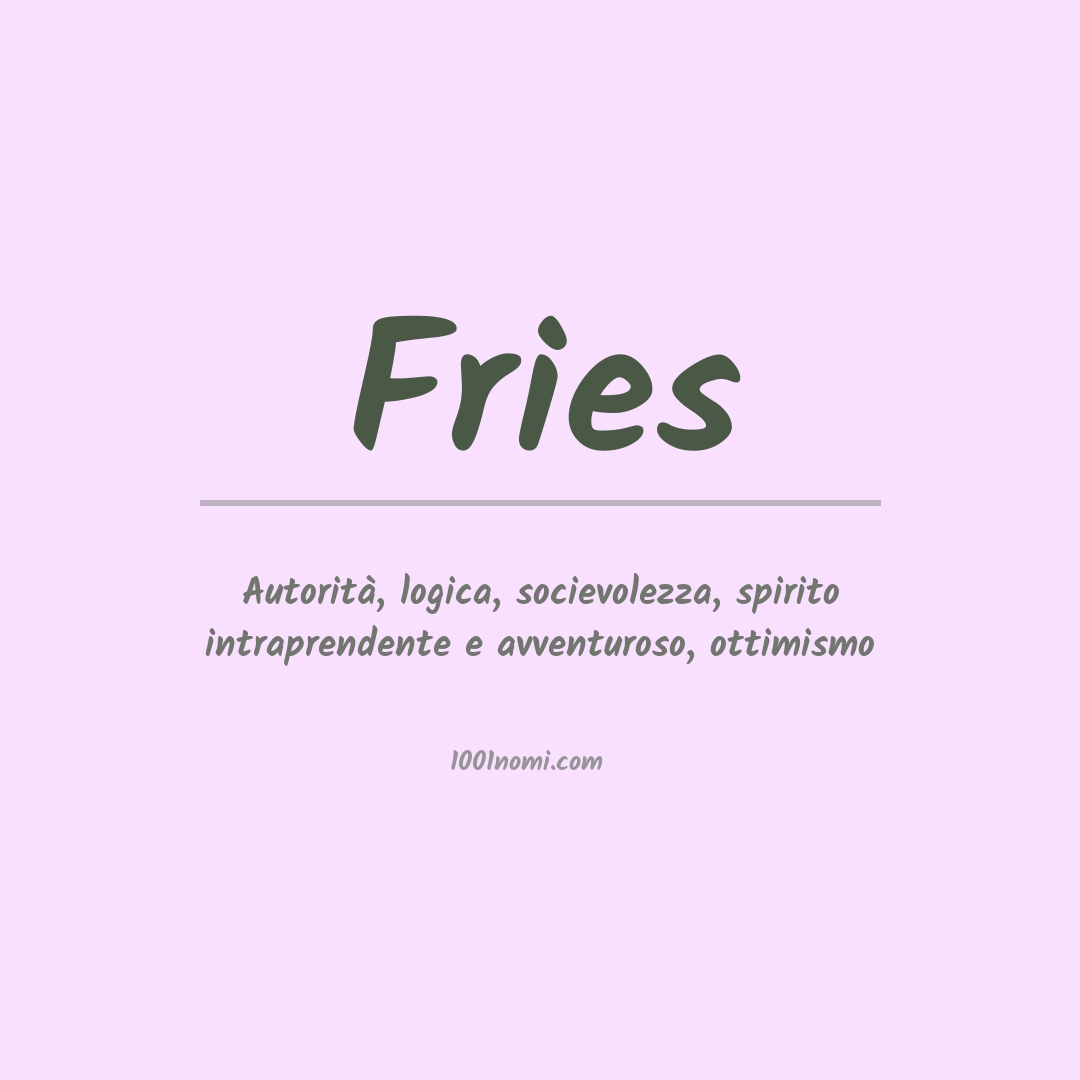 Significato del nome Fries