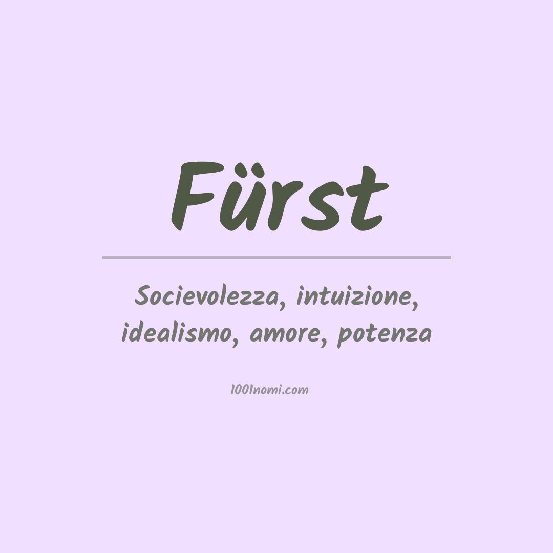 Significato del nome Fürst