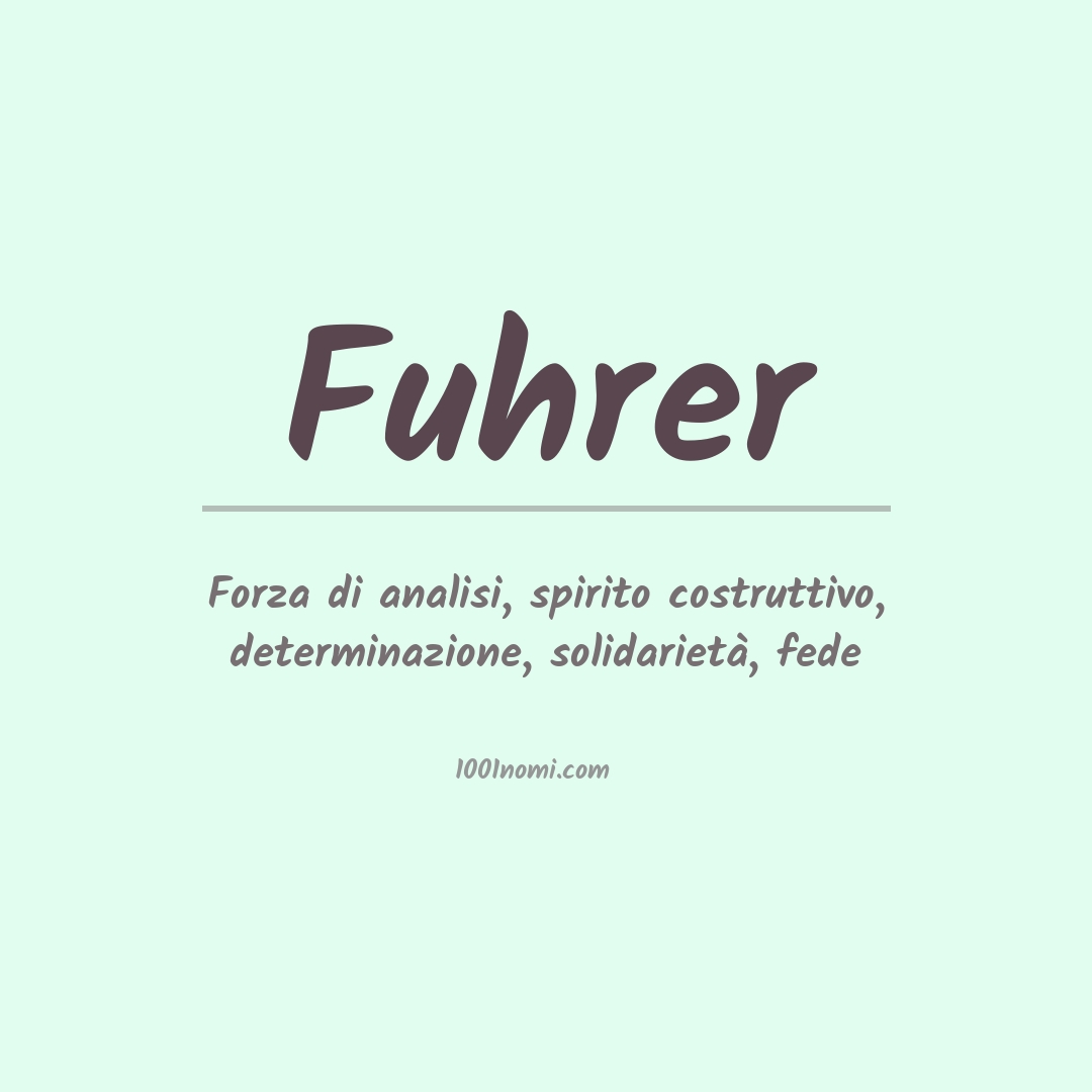 Significato del nome Fuhrer