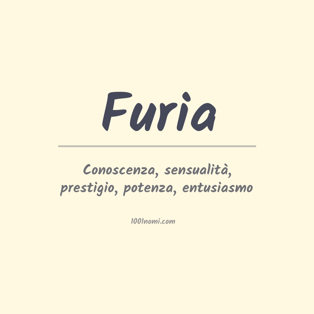 Significato del nome Furia