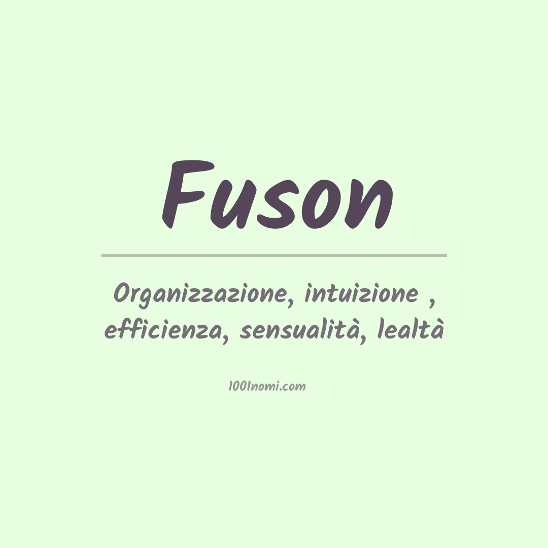 Significato del nome Fuson