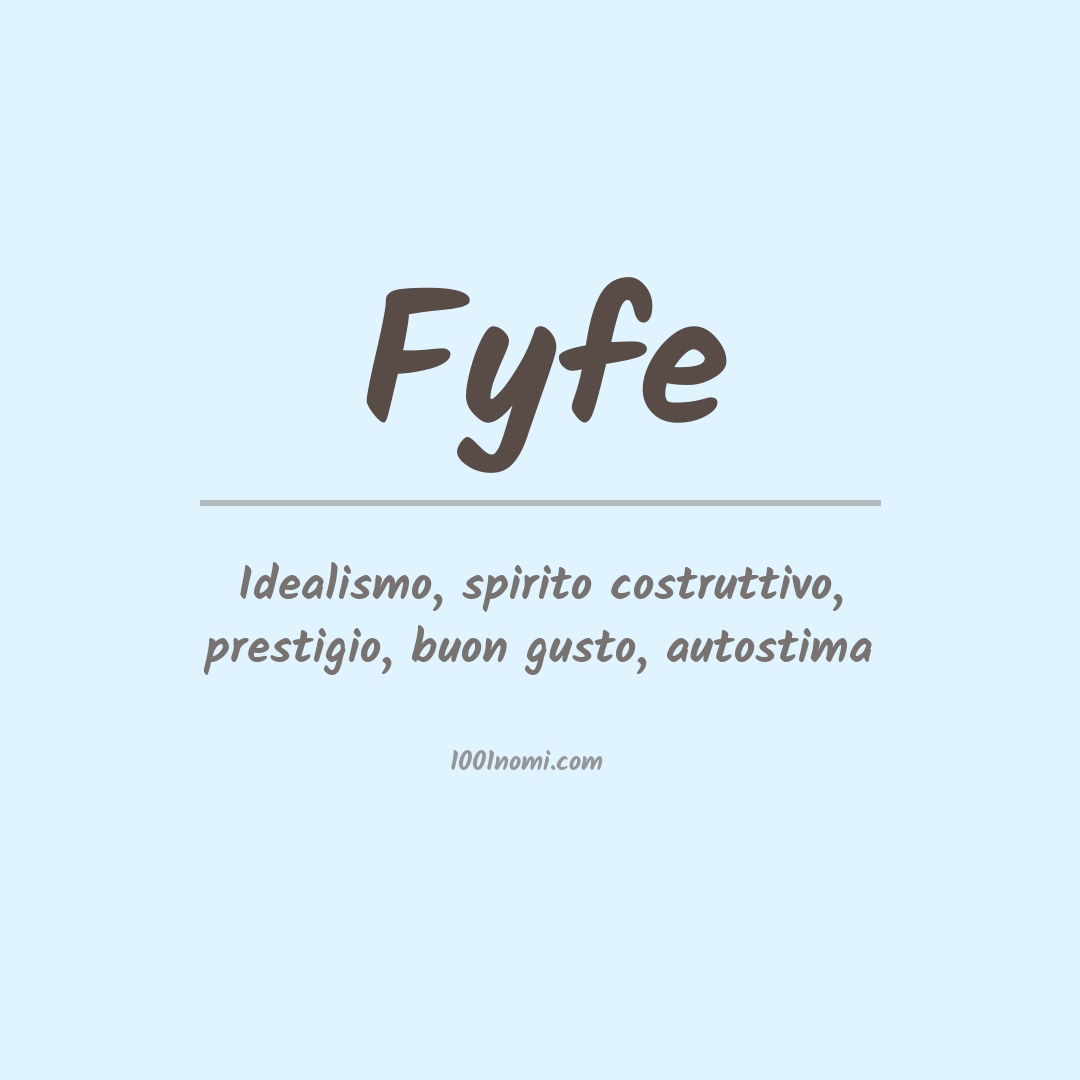 Significato del nome Fyfe