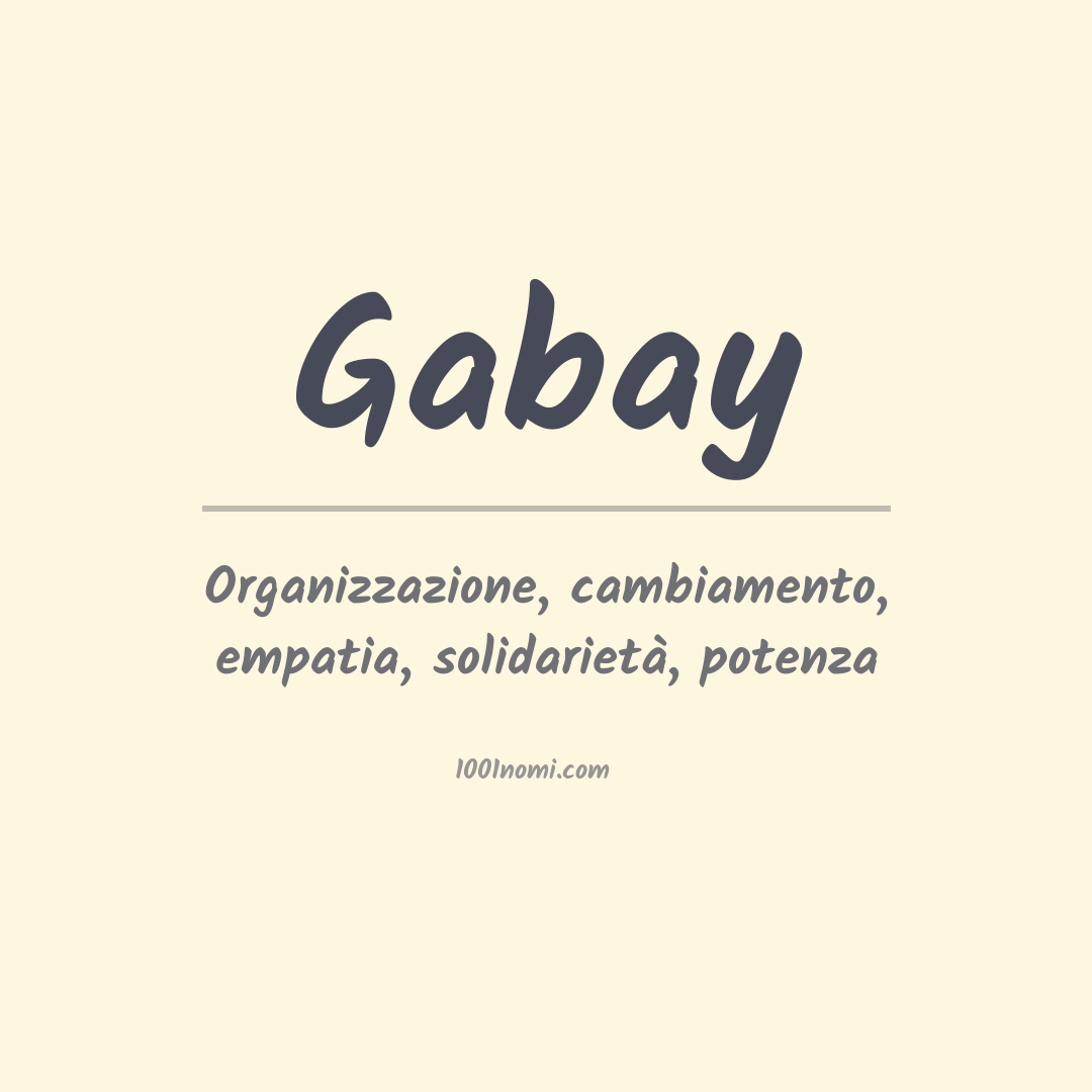 Significato del nome Gabay