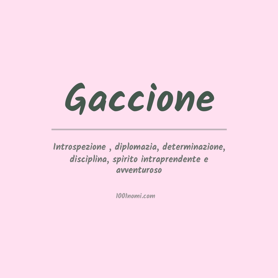 Significato del nome Gaccione