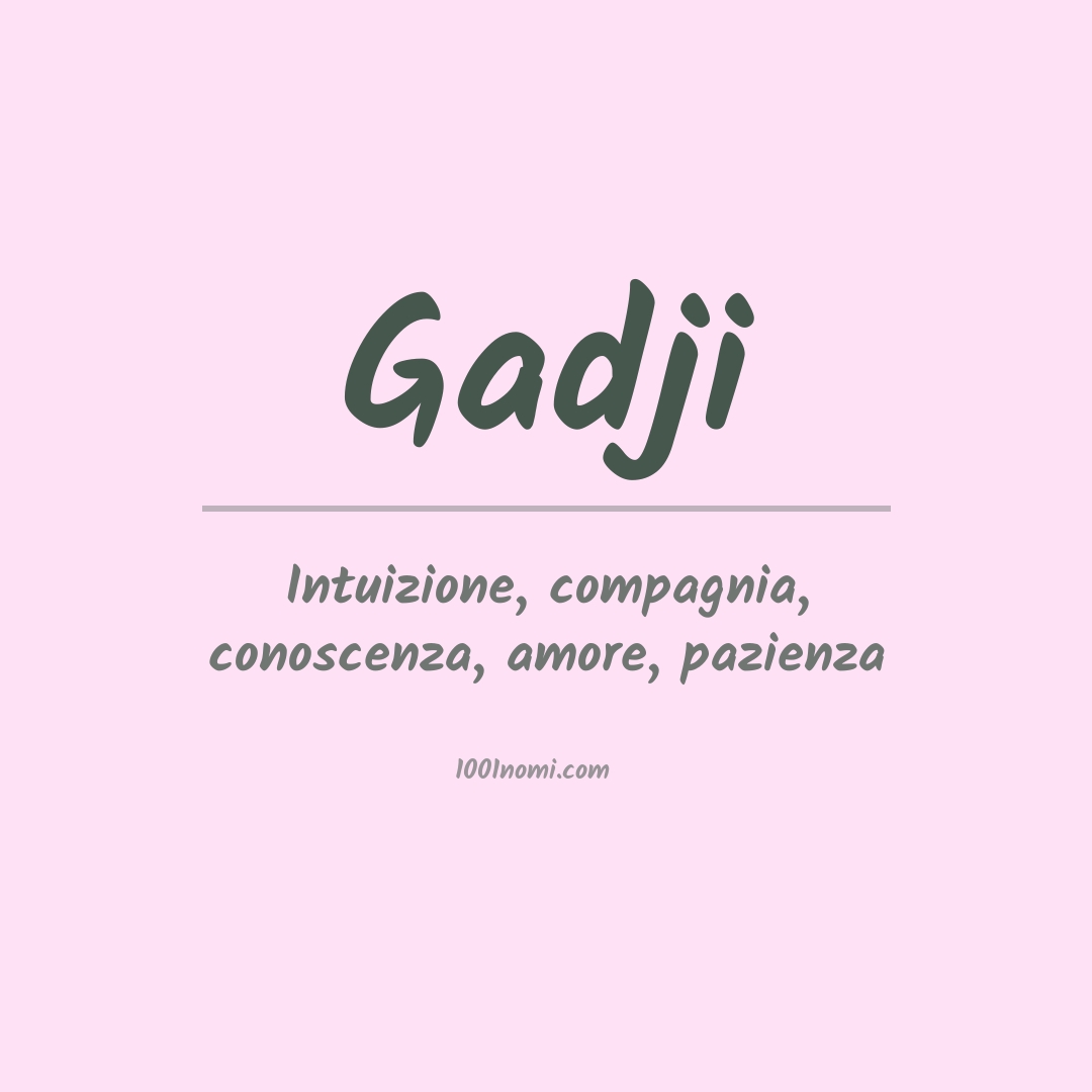 Significato del nome Gadji Significato del nome Gadji