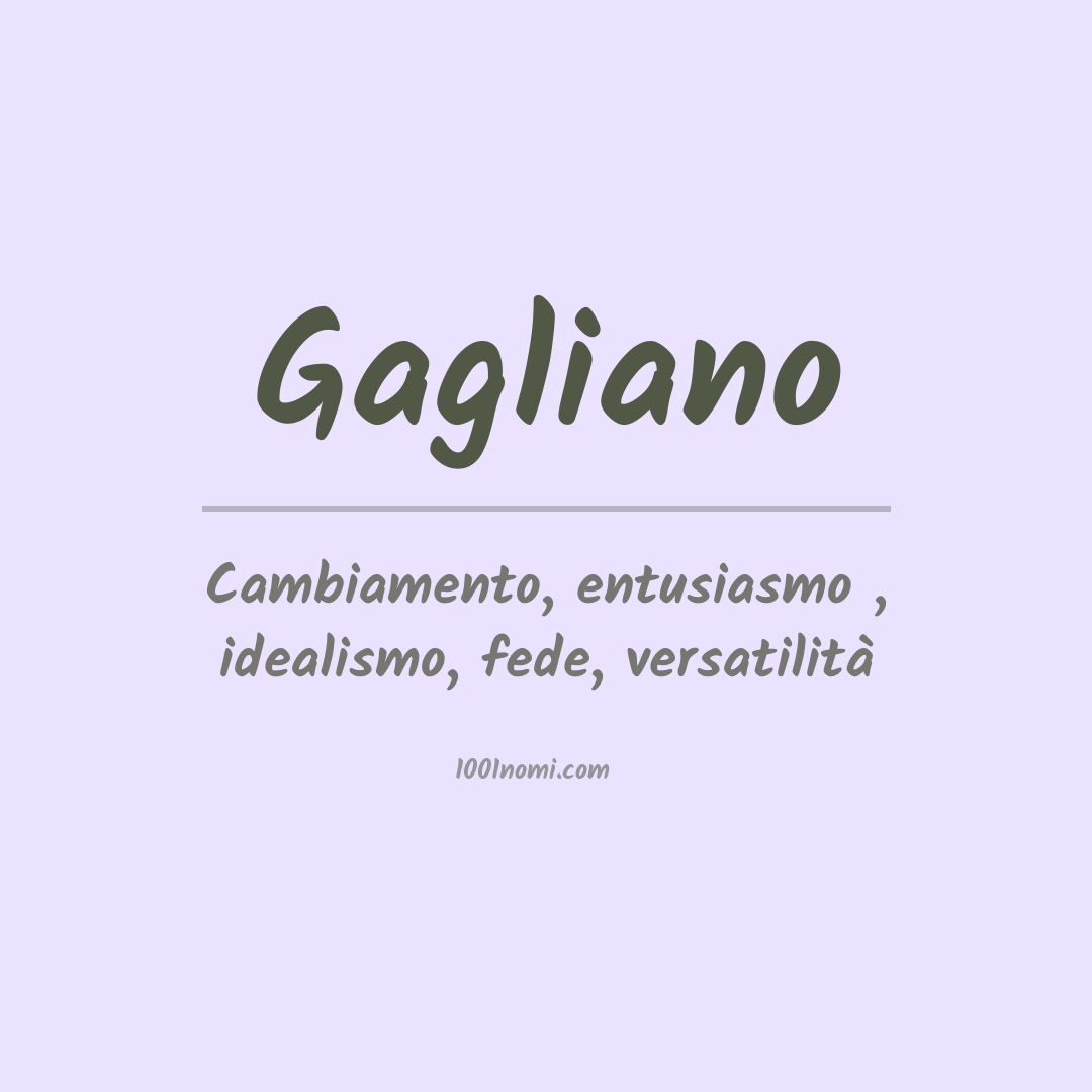 Significato del nome Gagliano