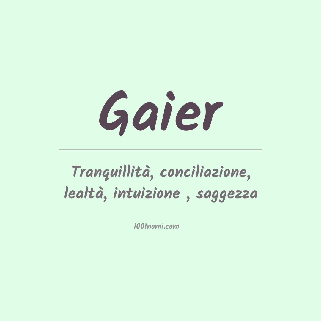 Significato del nome Gaier