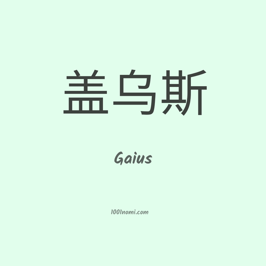 Gaius in cinese