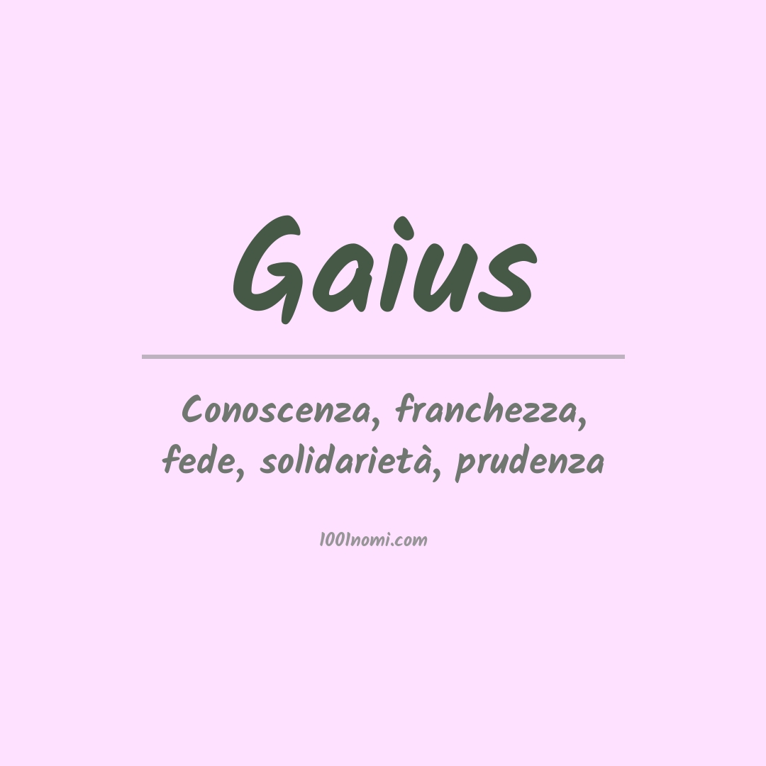 Significato del nome Gaius