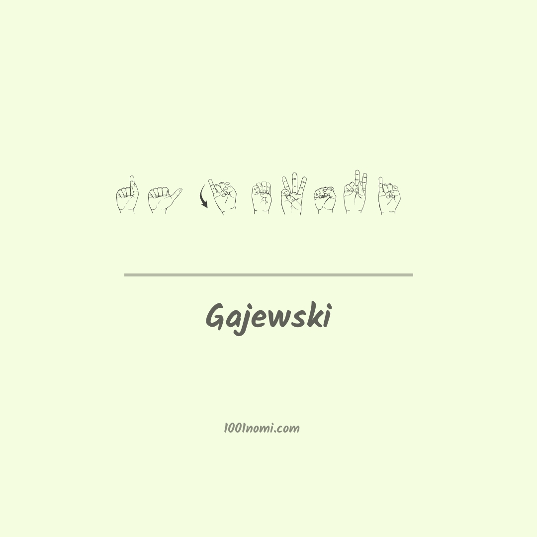 Gajewski nella lingua dei segni
