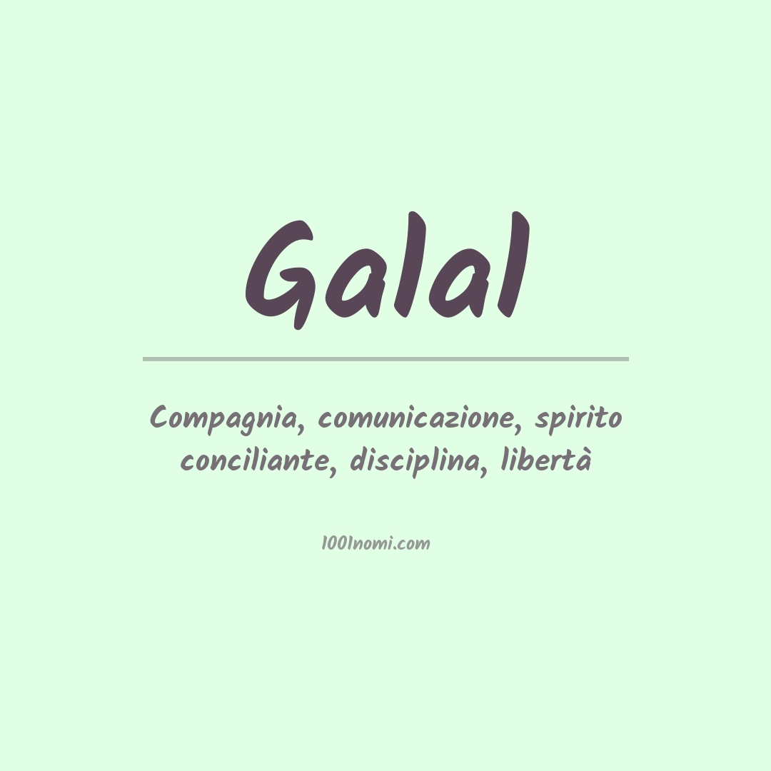 Significato del nome Galal