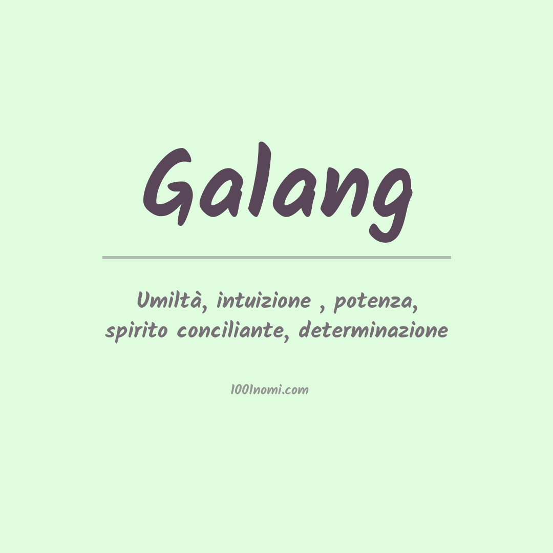 Significato del nome Galang