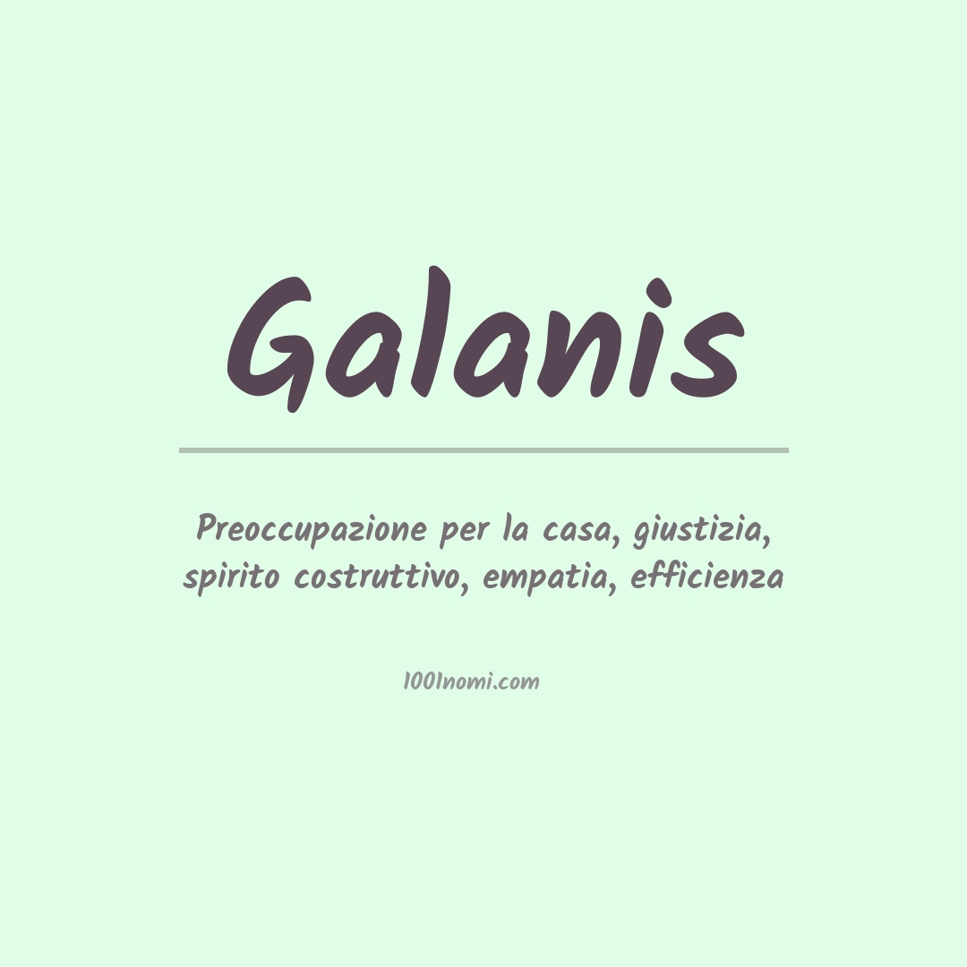 Significato del nome Galanis