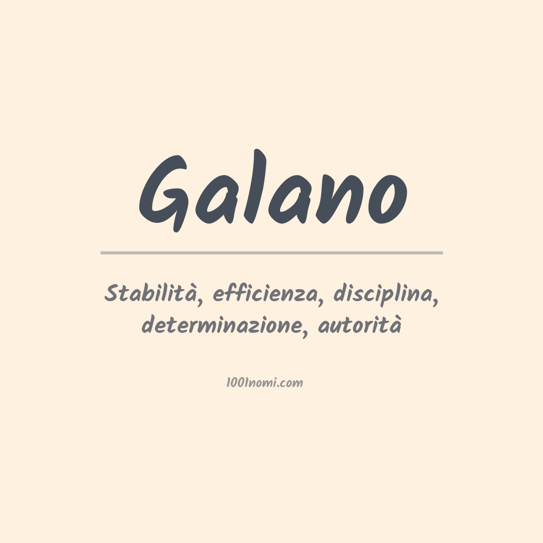 Significato del nome Galano