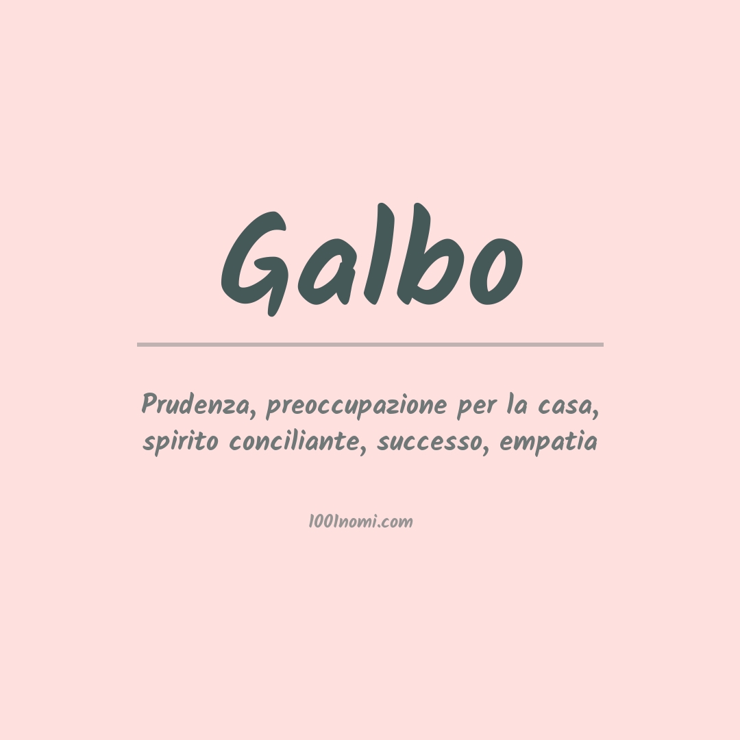 Significato del nome Galbo