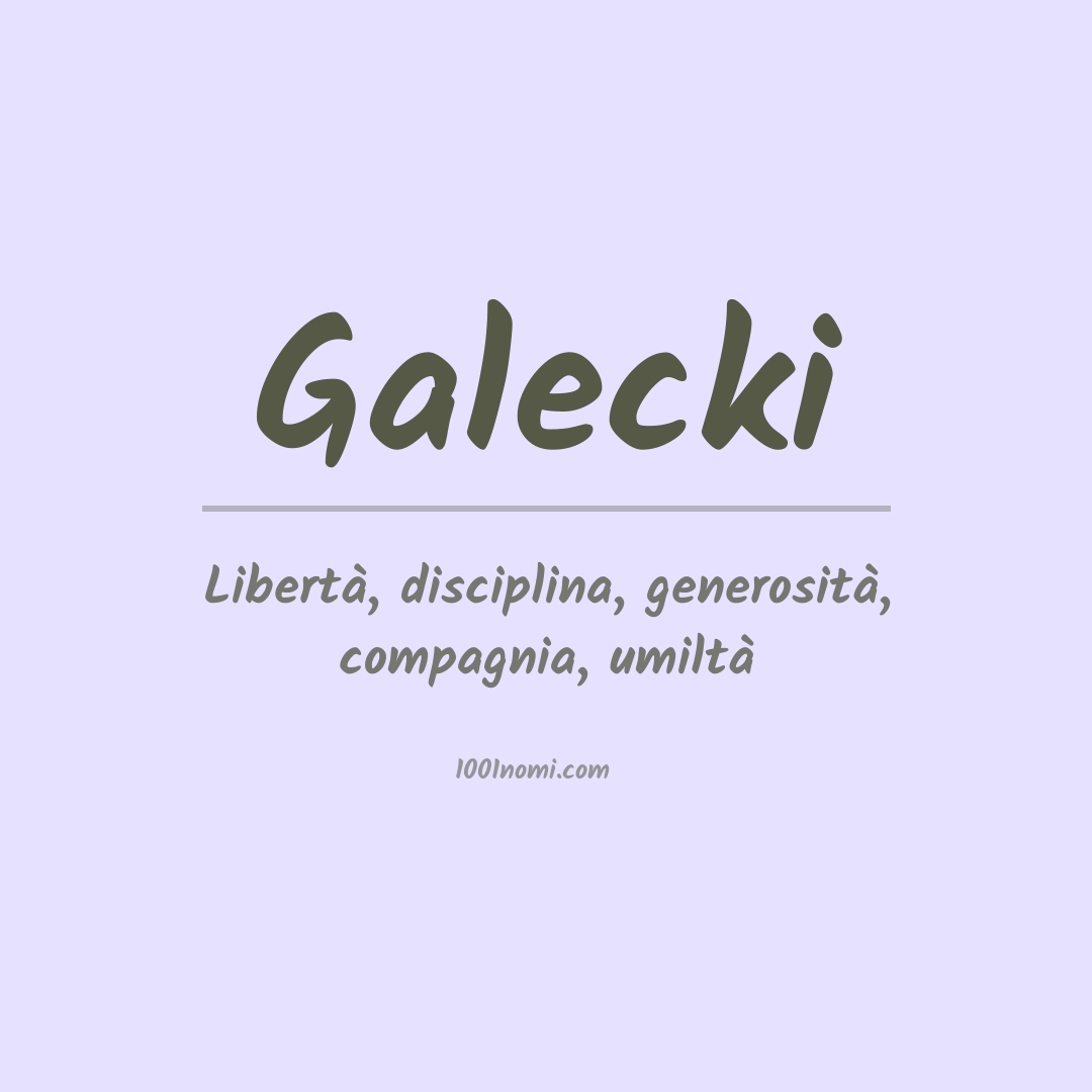 Significato del nome Galecki