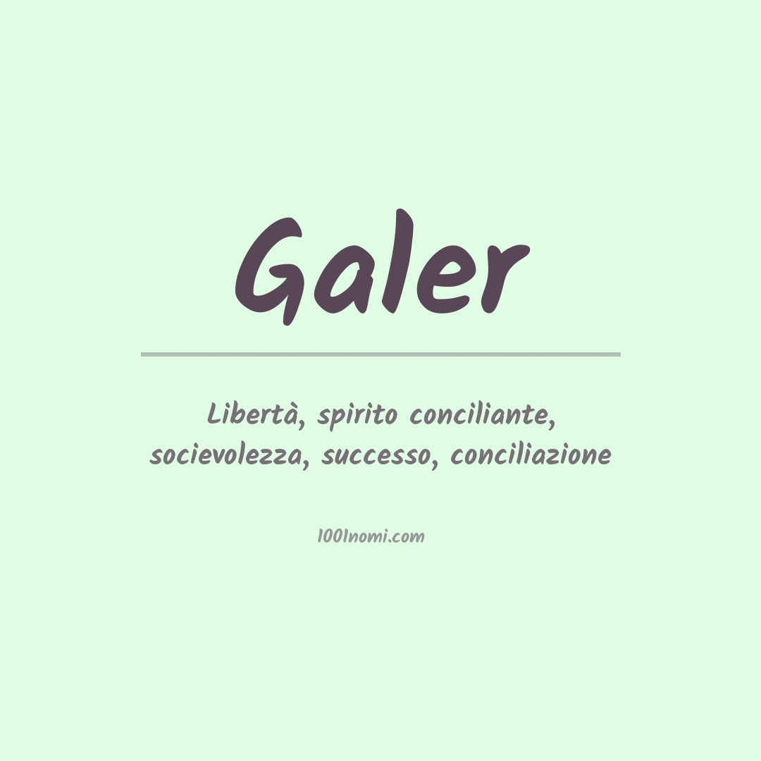 Significato del nome Galer