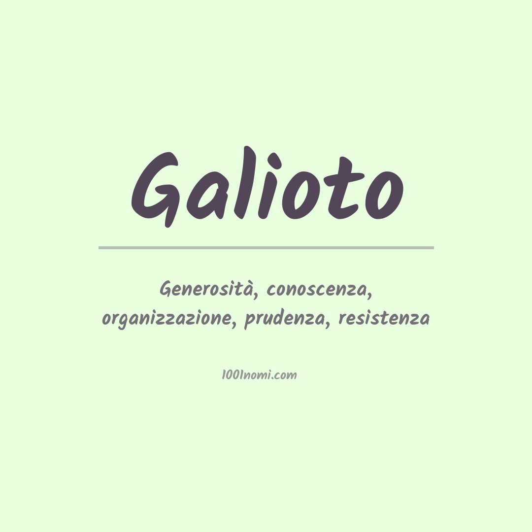 Significato del nome Galioto