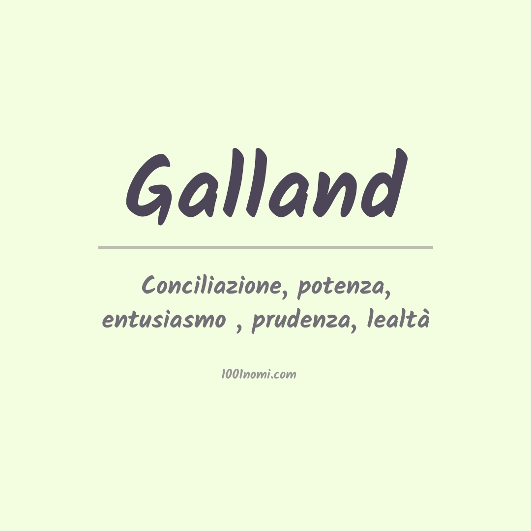 Significato del nome Galland