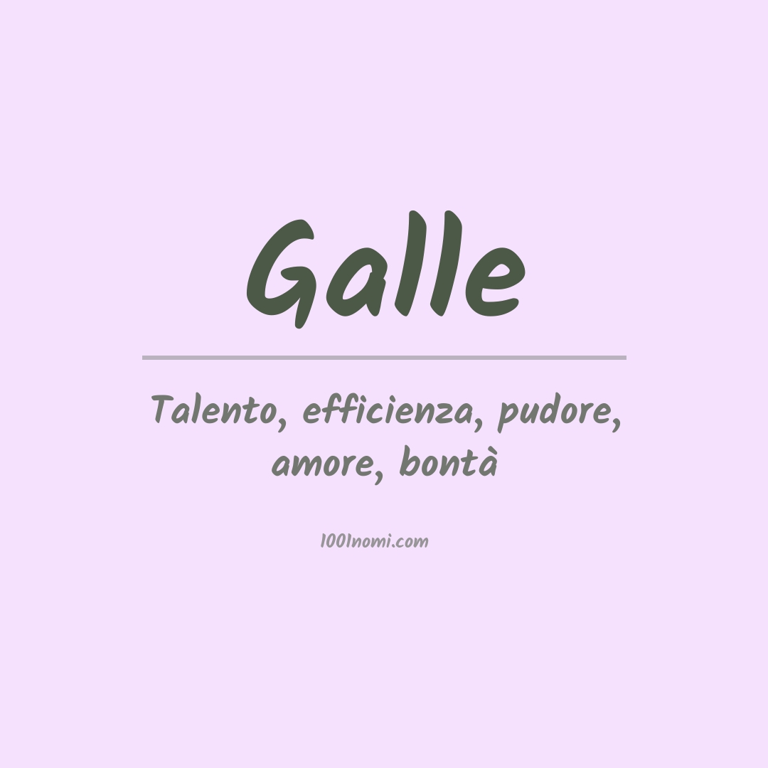 Significato del nome Galle