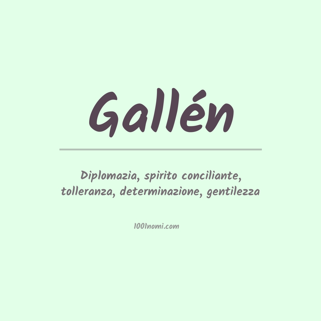 Significato del nome Gallén