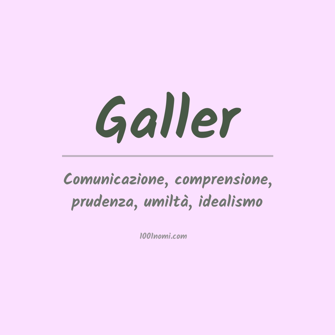 Significato del nome Galler