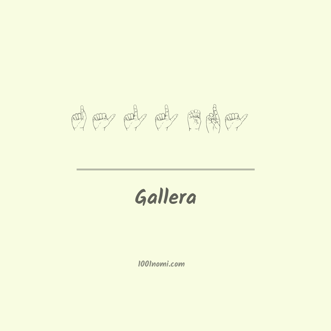 Gallera nella lingua dei segni