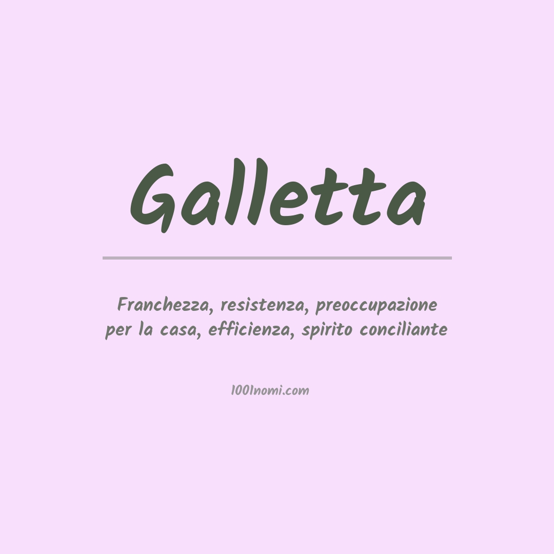 Significato del nome Galletta