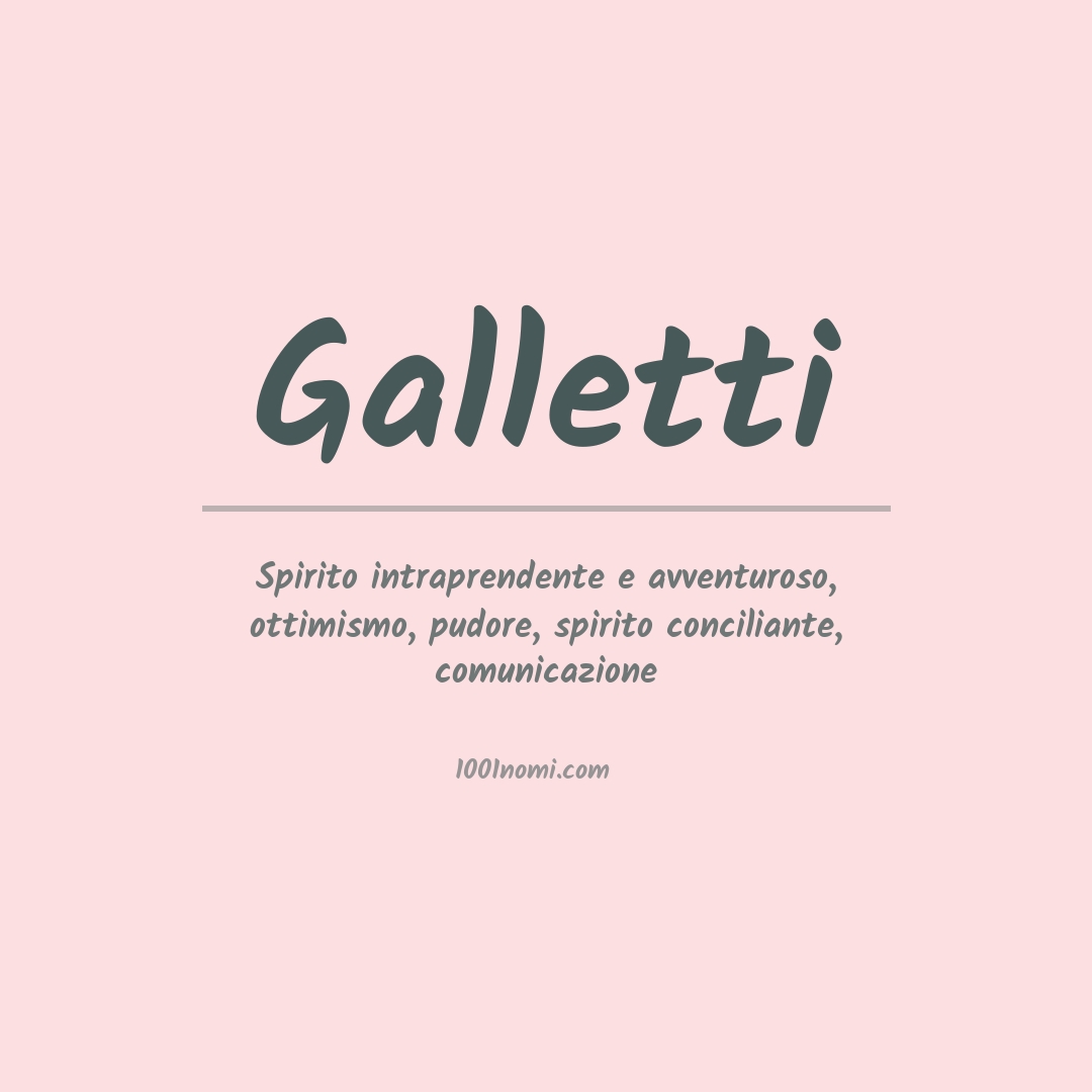 Significato del nome Galletti