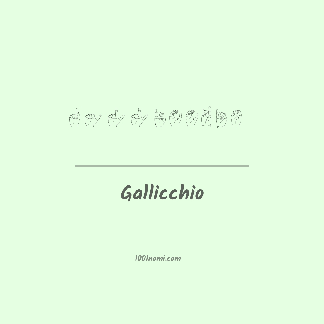 Gallicchio nella lingua dei segni