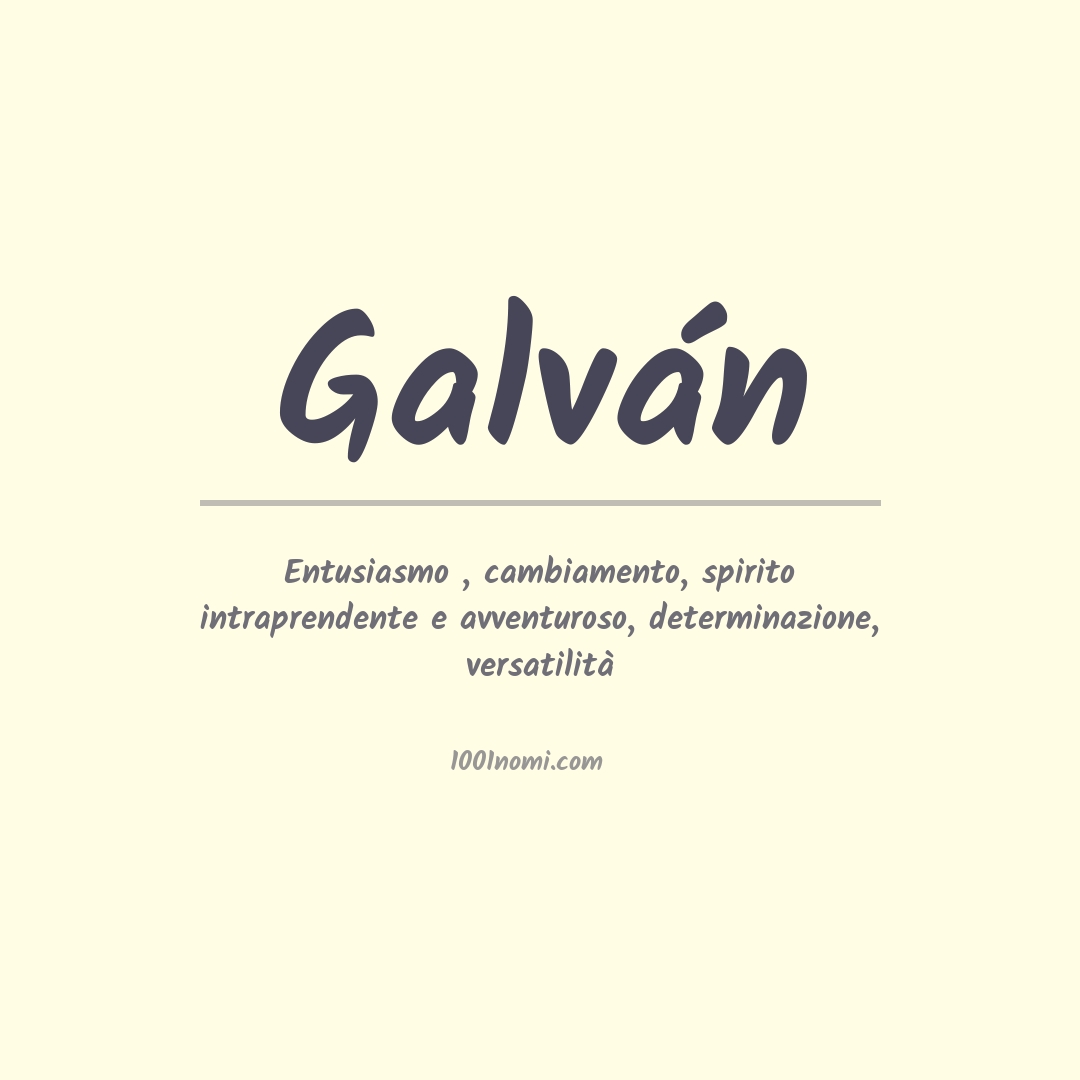 Significato del nome Galván