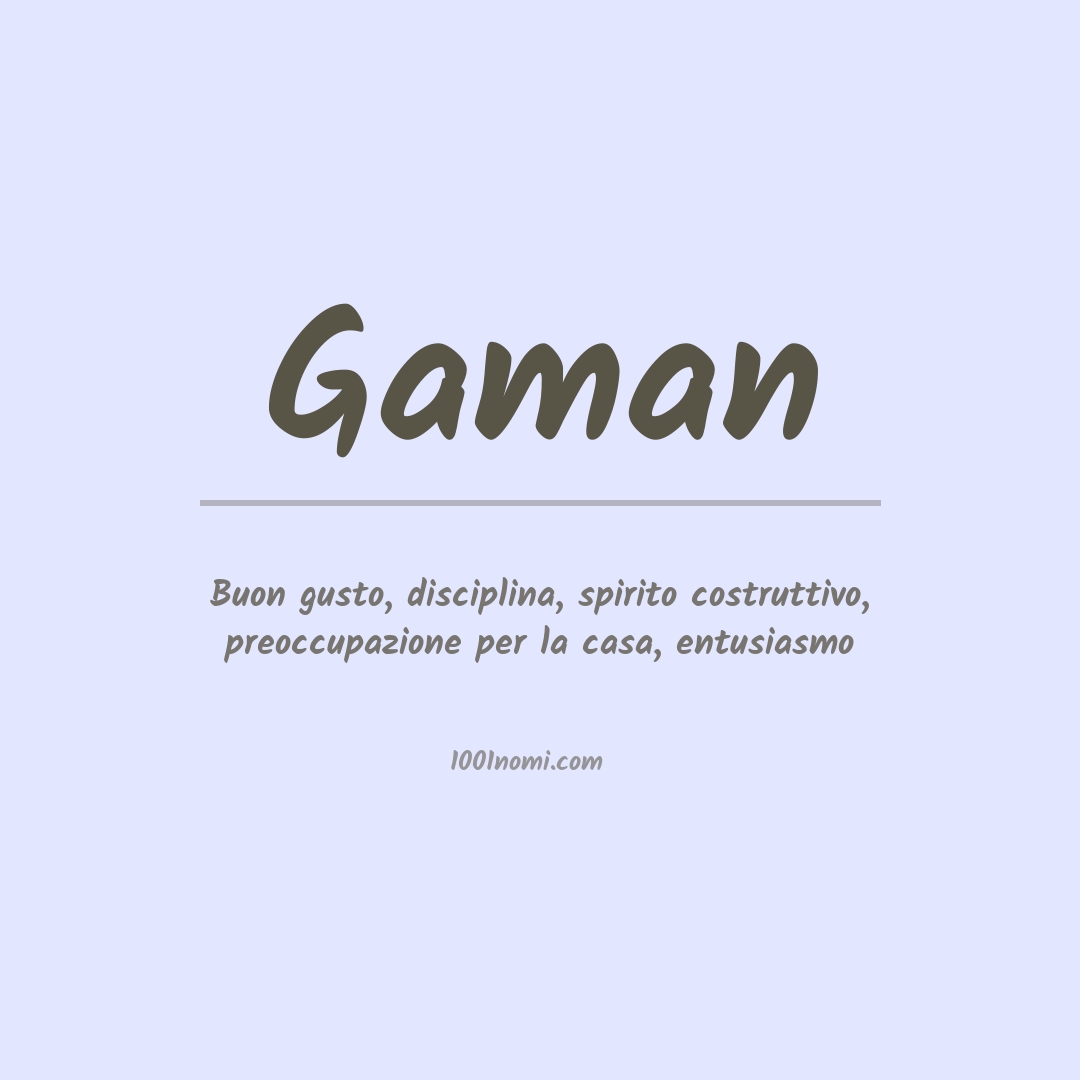 Significato del nome Gaman Significato del nome Gaman