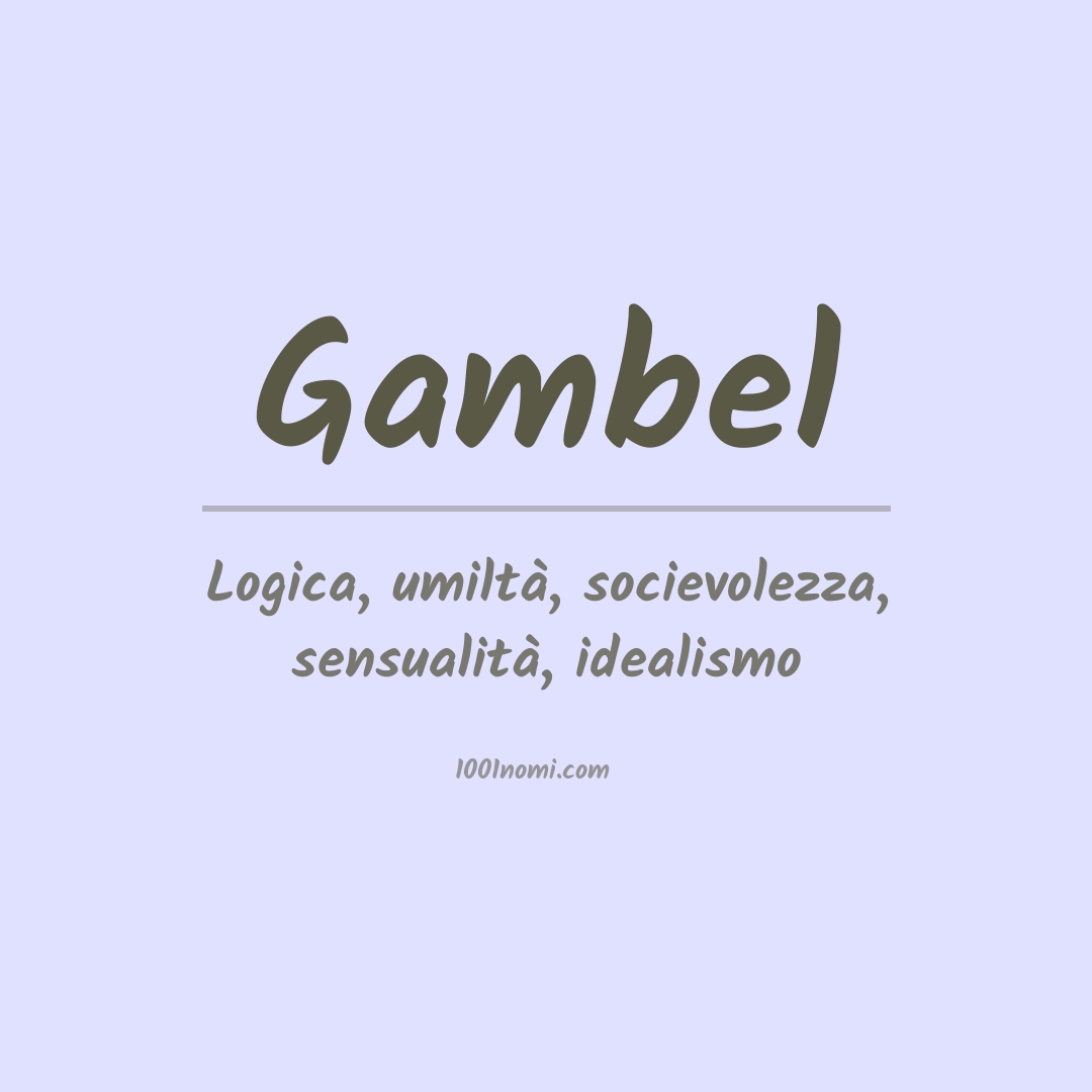 Significato del nome Gambel