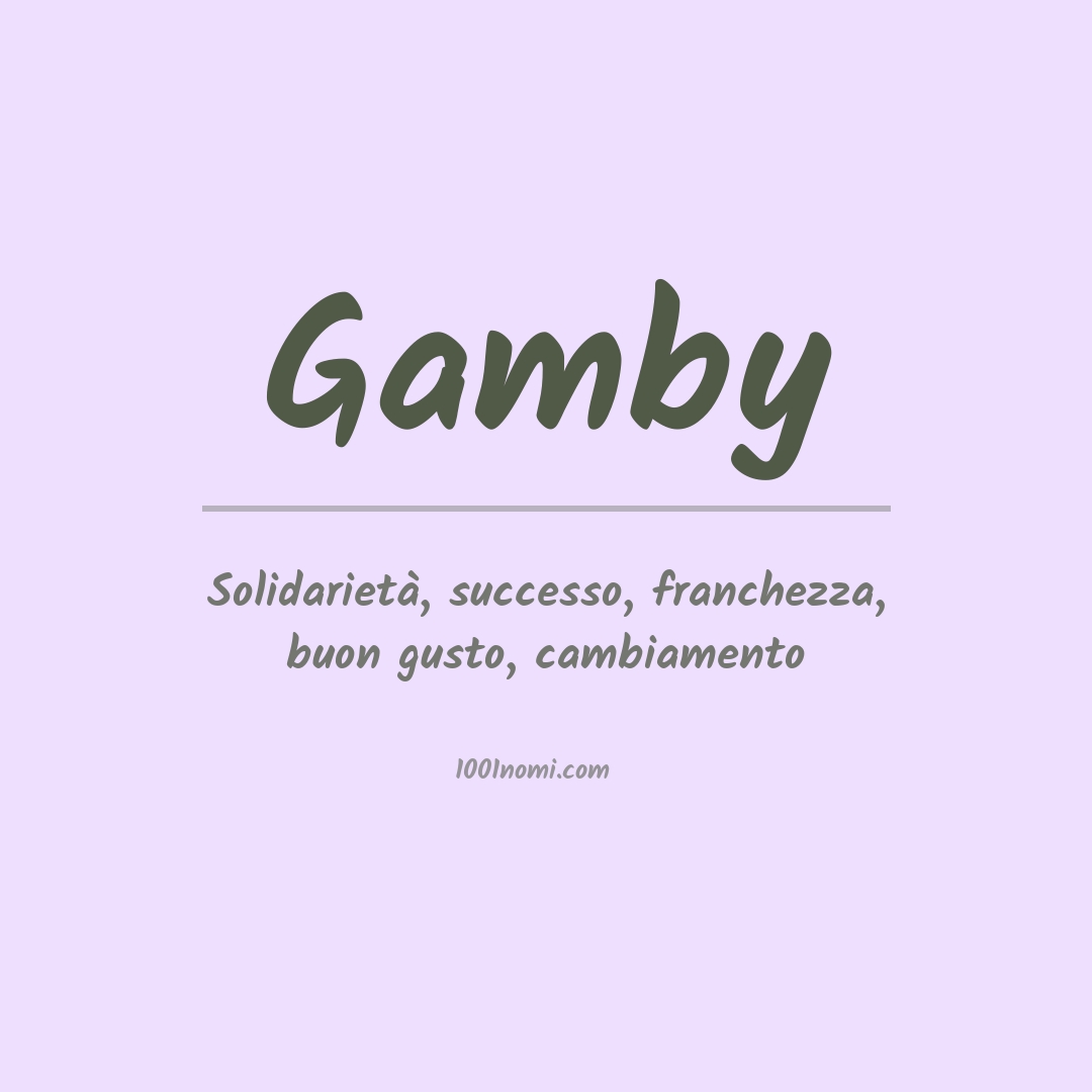 Significato del nome Gamby