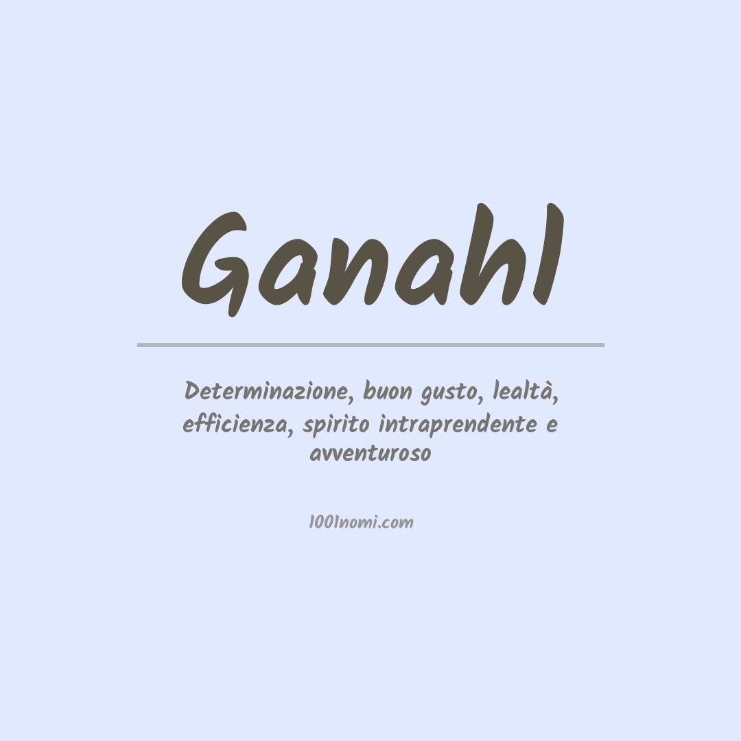 Significato del nome Ganahl Significato del nome Ganahl