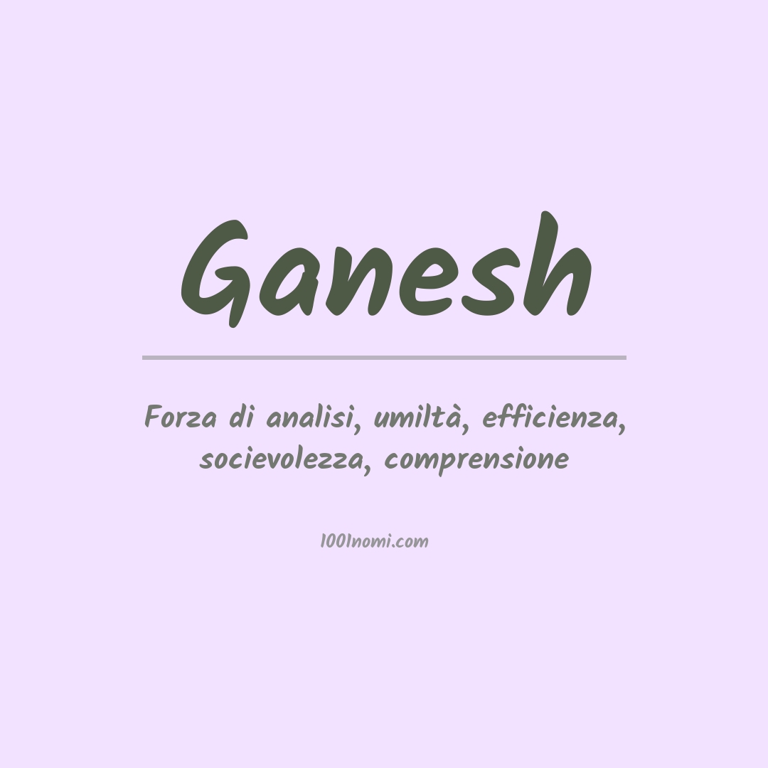 Significato del nome Ganesh