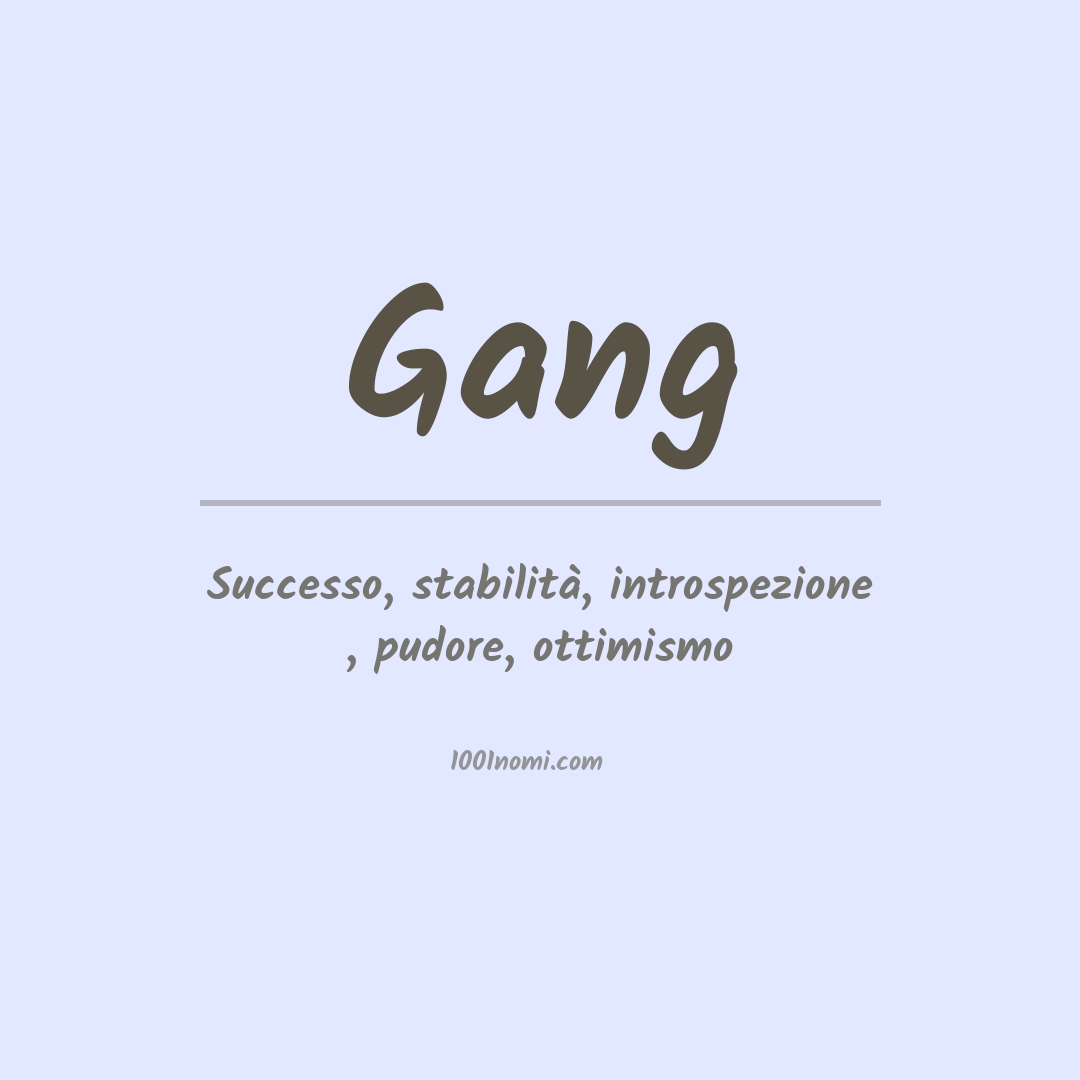 Significato del nome Gang