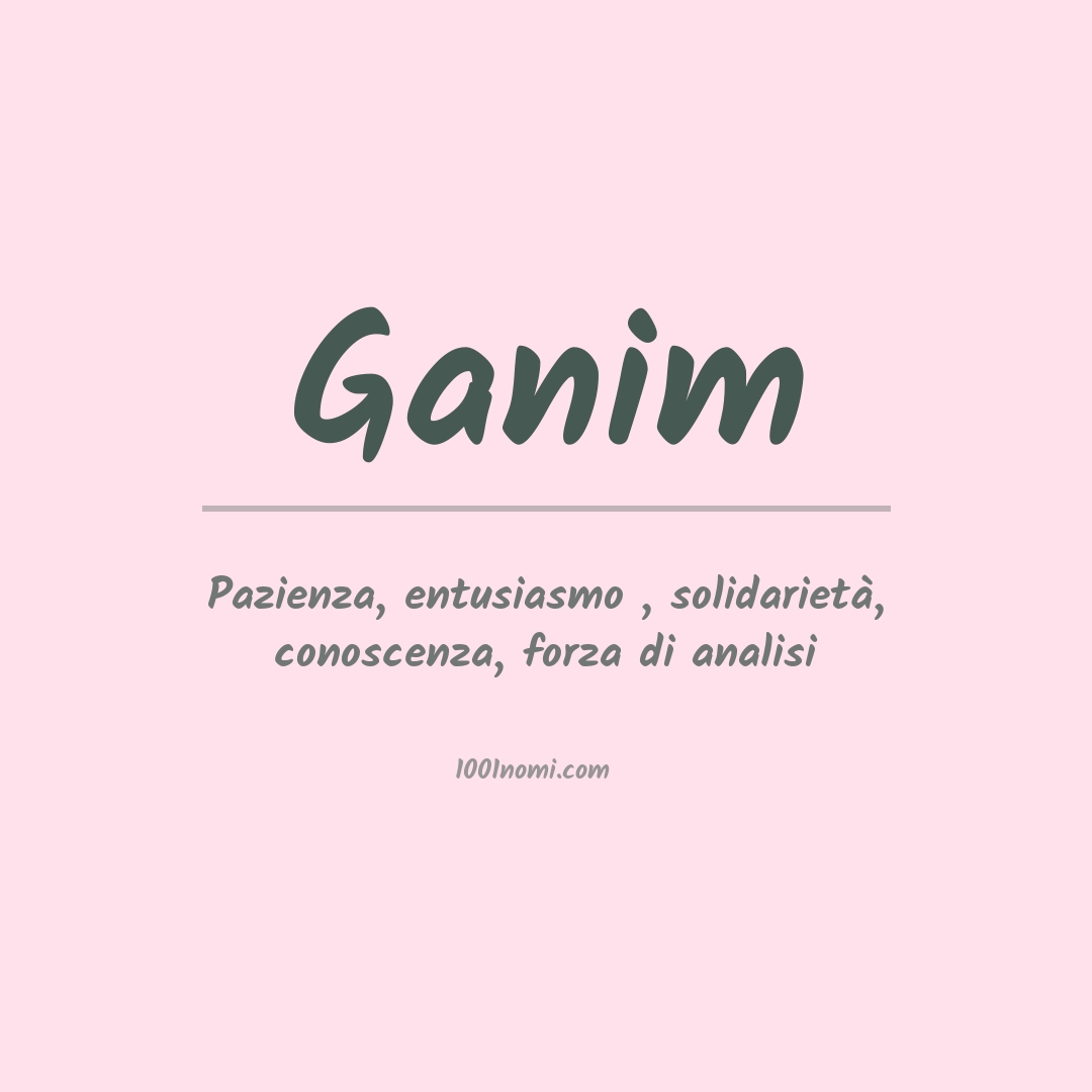 Significato del nome Ganim