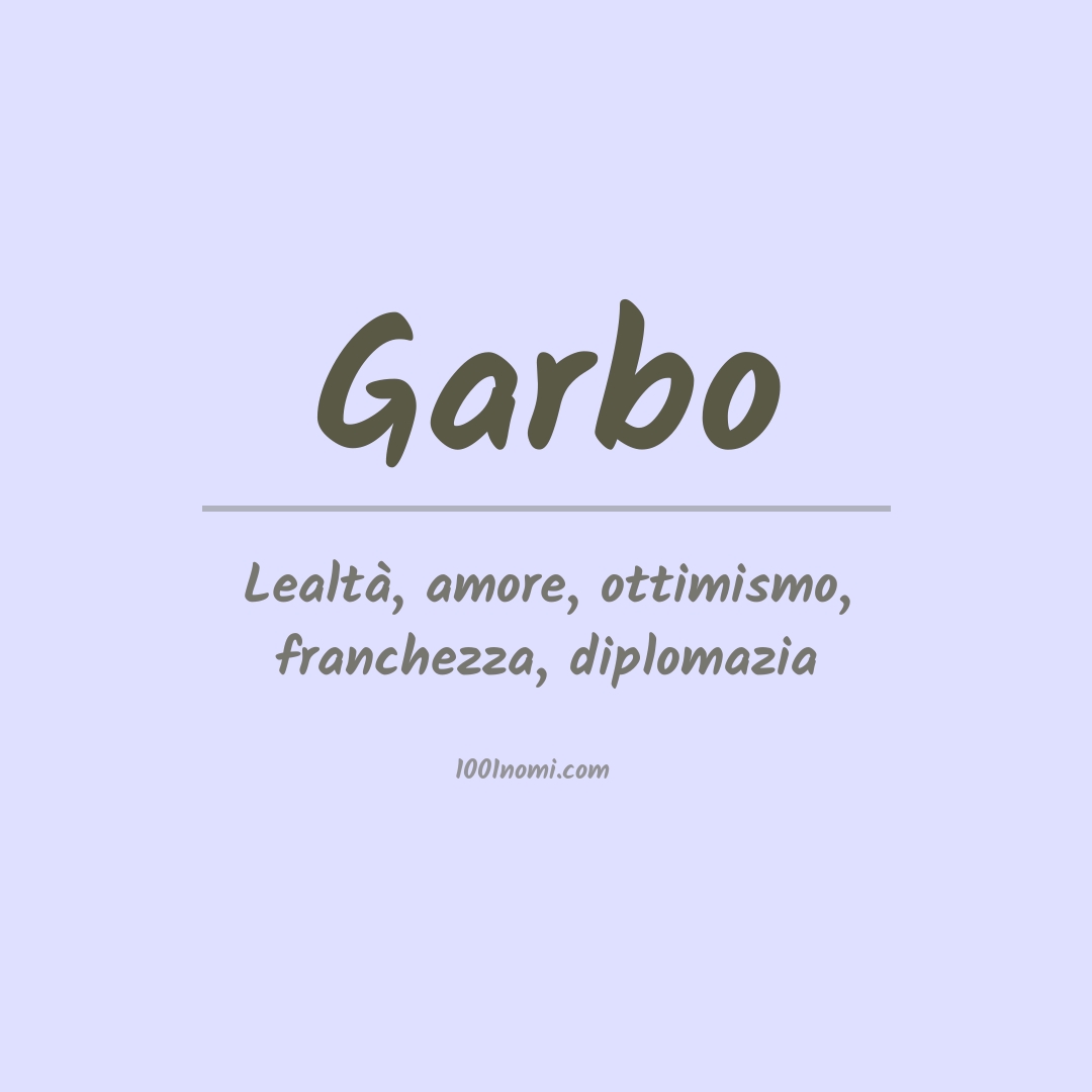 Significato del nome Garbo