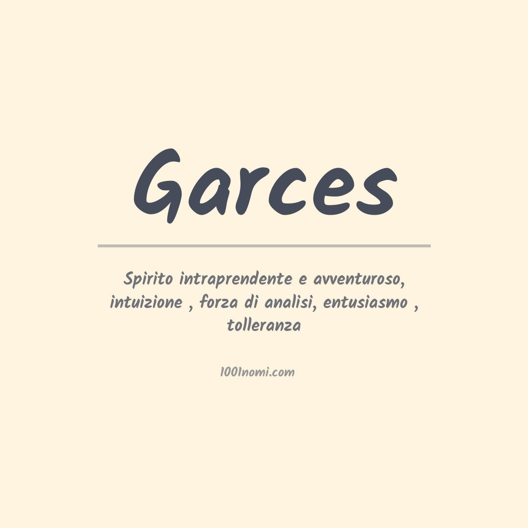 Significato del nome Garces