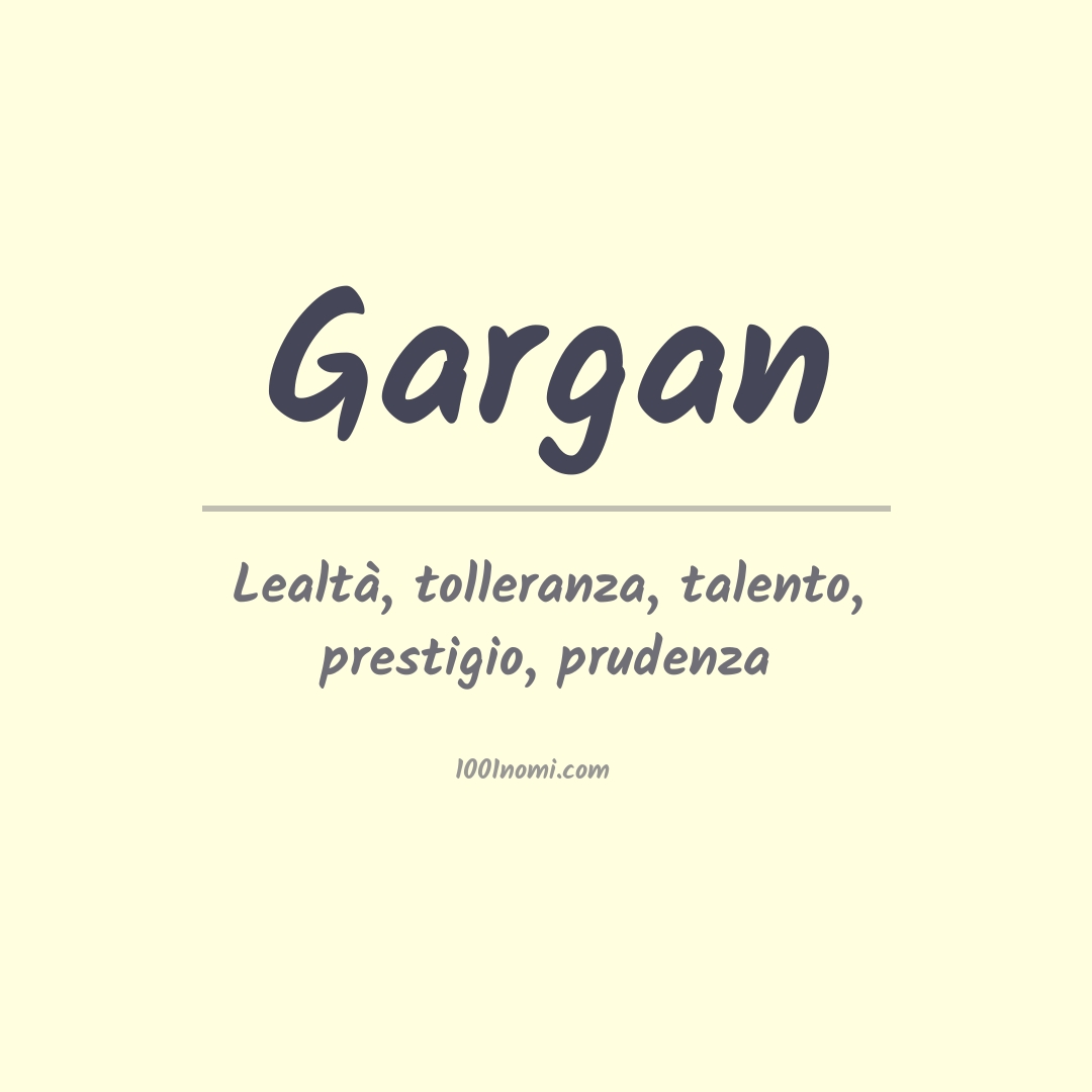 Significato del nome Gargan