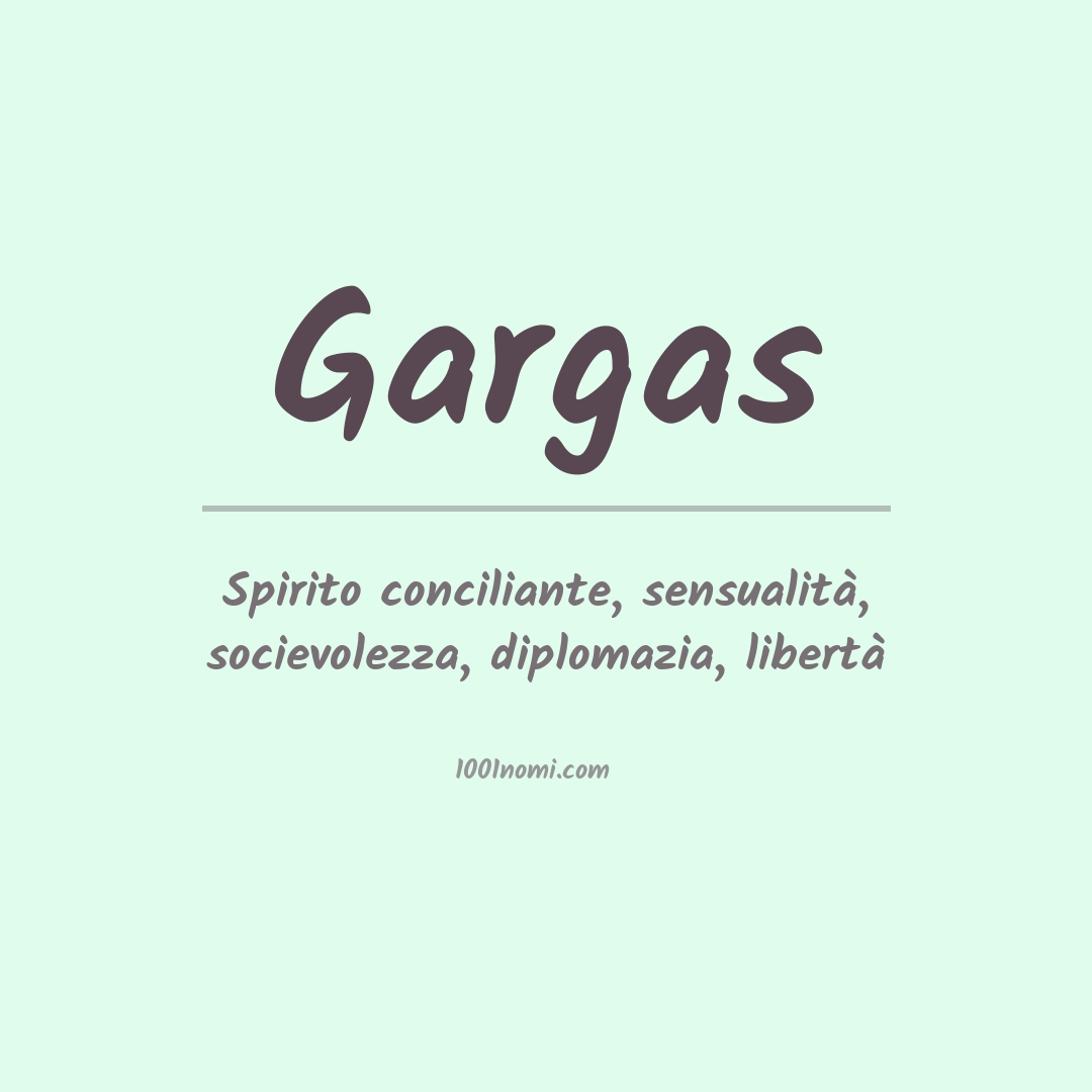 Significato del nome Gargas