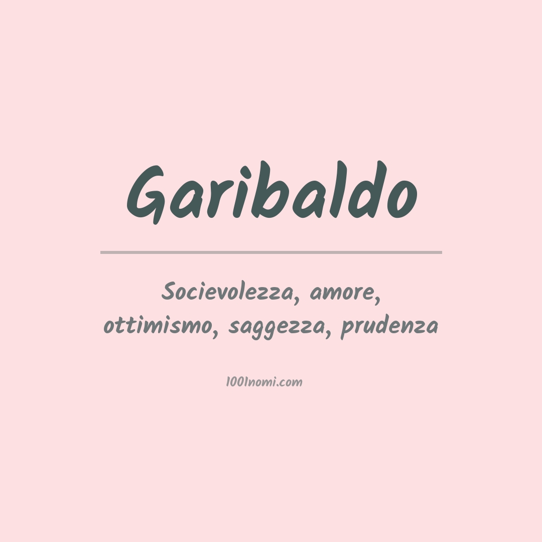 Significato del nome Garibaldo Significato del nome Garibaldo